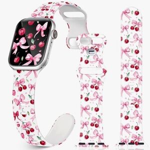 Cherry and Bow Patterned Watch Band